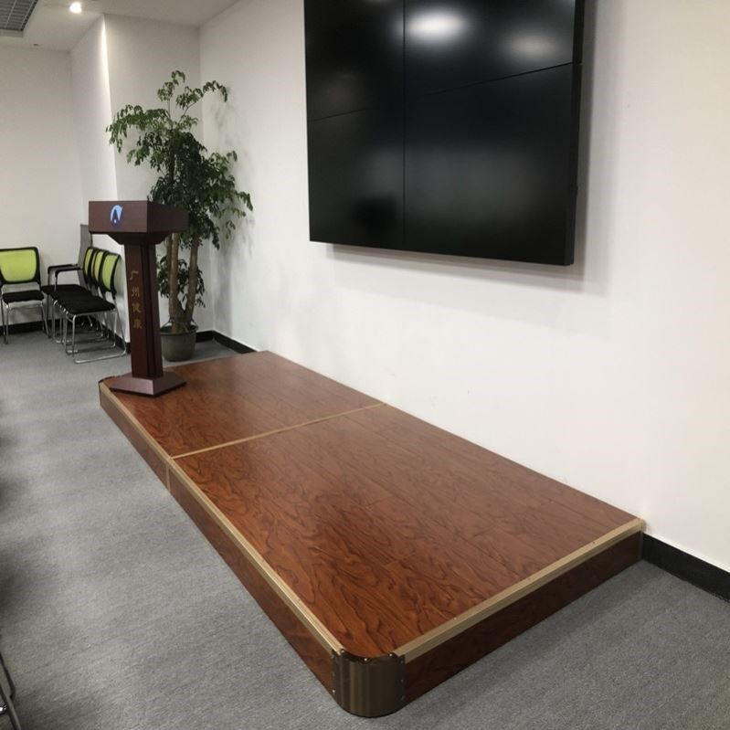 Meeting room small stage campus solid wood speaking stage stage arc wood frame steel stand can be moved