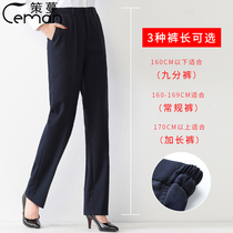 Trousers womens professional overalls bank work blue and black formal suit Work pants suit summer thin large size