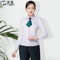Ce Man Spring and Autumn Post Overalls Women Pink Ladies Shirt Savings Bank Long Sleeve Shirt Post Uniform