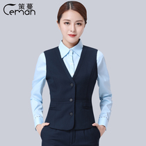 Ce Mans new China Post vest female Lake Blue Savings Bank tooling uniform Horse clip vest post office overalls
