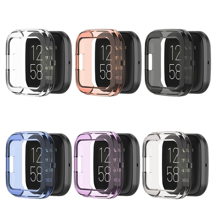 Suitable for Fitbit Versa 2 Protective Case, Transparent Silicone Case, Soft Electroplating, Anti-Fall, Versa 2 Generation Watch Case
