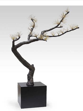 Iron metal fixtures pine field branches floor sculpture decoration hotel front desk for soft decoration