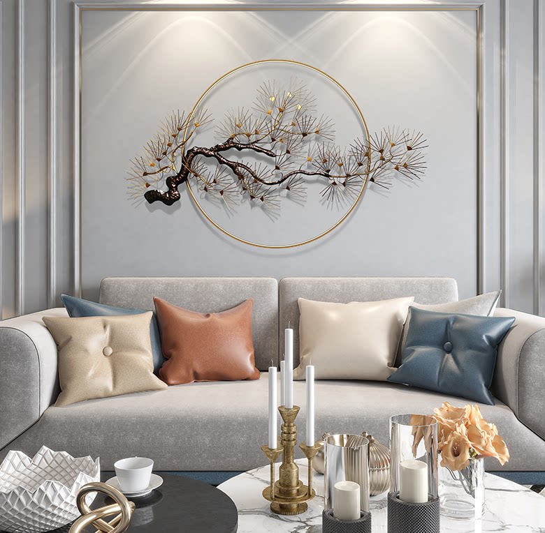 New Chinese iron wall decoration hanging on wall decoration wall