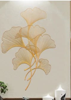 Hotel Clubhouse Villa Background Wall Metal Wall Decoration Wall Decoration Iron Leaf Wall Pendant Soft Adornment