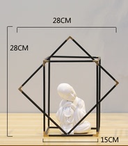 Hollowed-out iron art handicraft living room creative decoration book house Xuanguan