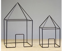 Nordic Postmodern Creative Solid Iron Art Retro Swing Piece Geometric Building House Model Book Room Living Room Adornment