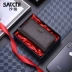 Shachi key bag nam da mới lớp trên cùng đồng xu ví da công suất lớn xe chìa khóa xe túi đơn giản - Trường hợp chính