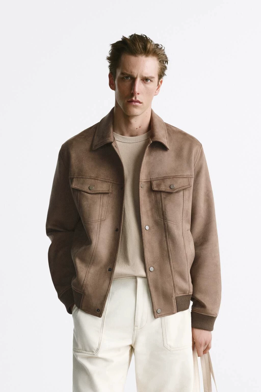 Весенний новый мужской имитационный замшевый жакет 3548685 706 лацк Pocket velvet leather jacket
