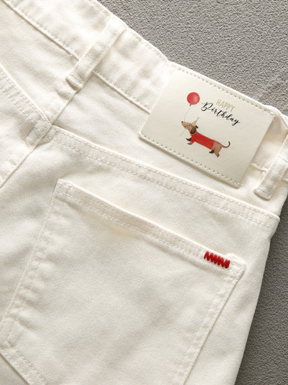 White Denim Shorts for Women, Summer High-Waisted, Wide-Leg, Loose Fit, 2026 Popular Style, Petite European High-End A-Line Hot Pants