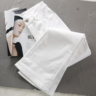 White Flared Jeans for Women, Slim Fit, High Waist, 2026 Spring New Style, High-End Feel, Four-Way Stretch, Drapey Bell-Bottom Pants