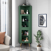 Nordic light luxury corner cabinet simple modern dark green corner cabinet living room bedroom triangle cabinet corner cabinet corner cabinet wine cabinet