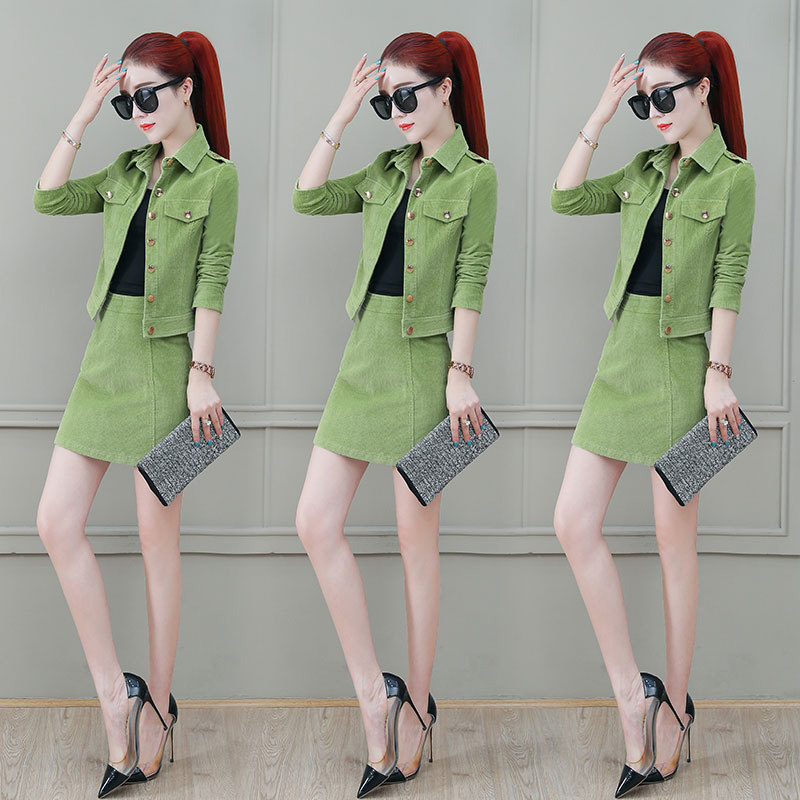 2020the new spring dress temperament small fragrance early spring dress foreign skirt set small height with short skirt