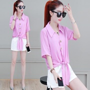 2020 mùa hè áo sơ mi mới voan nữ áo sơ mi thời trang nhỏ áo thiết kế máy cảm giác blouse cổ khí thủy triều