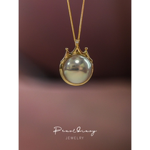 13-13 5mm original design seawater horse Bay pearl pendant 18K gold clavicle necklace temperament elegant to send girlfriend