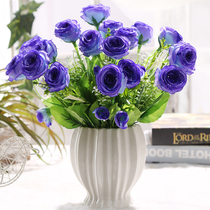 Simulation rose bouquet fake flower silk flower floral set Living room decoration Dining table tea table decoration dry flower pot planting