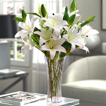 Lily suit Living room dining table flower arrangement Dried bouquet decoration TV cabinet Simulation flower decoration Tea table fake flower decoration