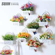 Simulation flower hanging wall floral decoration plant wall decoration flower pot false flower pendulum piece living room fence wall wall hanging piece flower basket