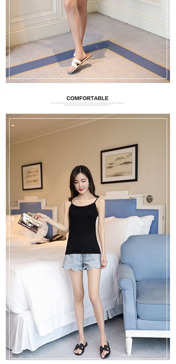 Camisole của phụ nữ chạm đáy áo sơ mi ngắn vest modal slim fit gợi cảm vest nữ áo kiểu nữ đẹp tuổi 35