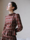 XXNING French fungus plaid top and skirt suit for women 2025 autumn and winter new fashion versatile two-piece set