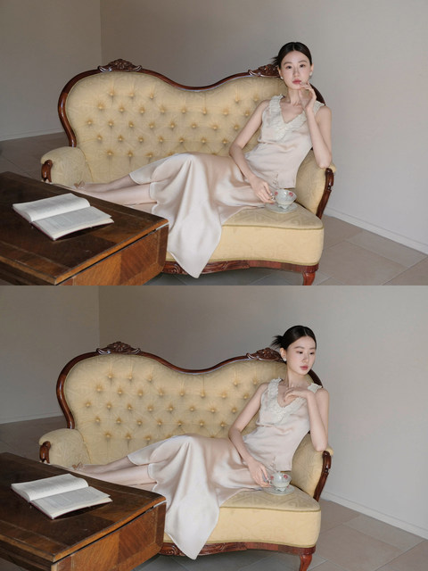 Xxning Vintage-Style Retro Vest and Skirt Set for Women, Elegant and Unique Design, Satin Two-Piece Set