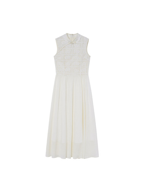 Xxning Chinese Style Stand-Up Collar Vest Dress for Women 2025 Autumn New High-End Elegant Slimming Long Dress