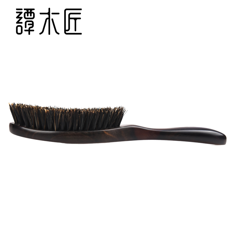 Tan Mujiang ギフトボックス HeT ヘアブラシ 2-5 天然黒檀猪毛コームヘアブラシビジネスメンズギフト