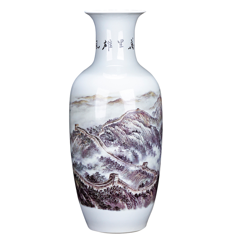 Large Chinese blue and white porcelain vase of jingdezhen ceramics sitting room place, TV ark, home decoration flower arrangement