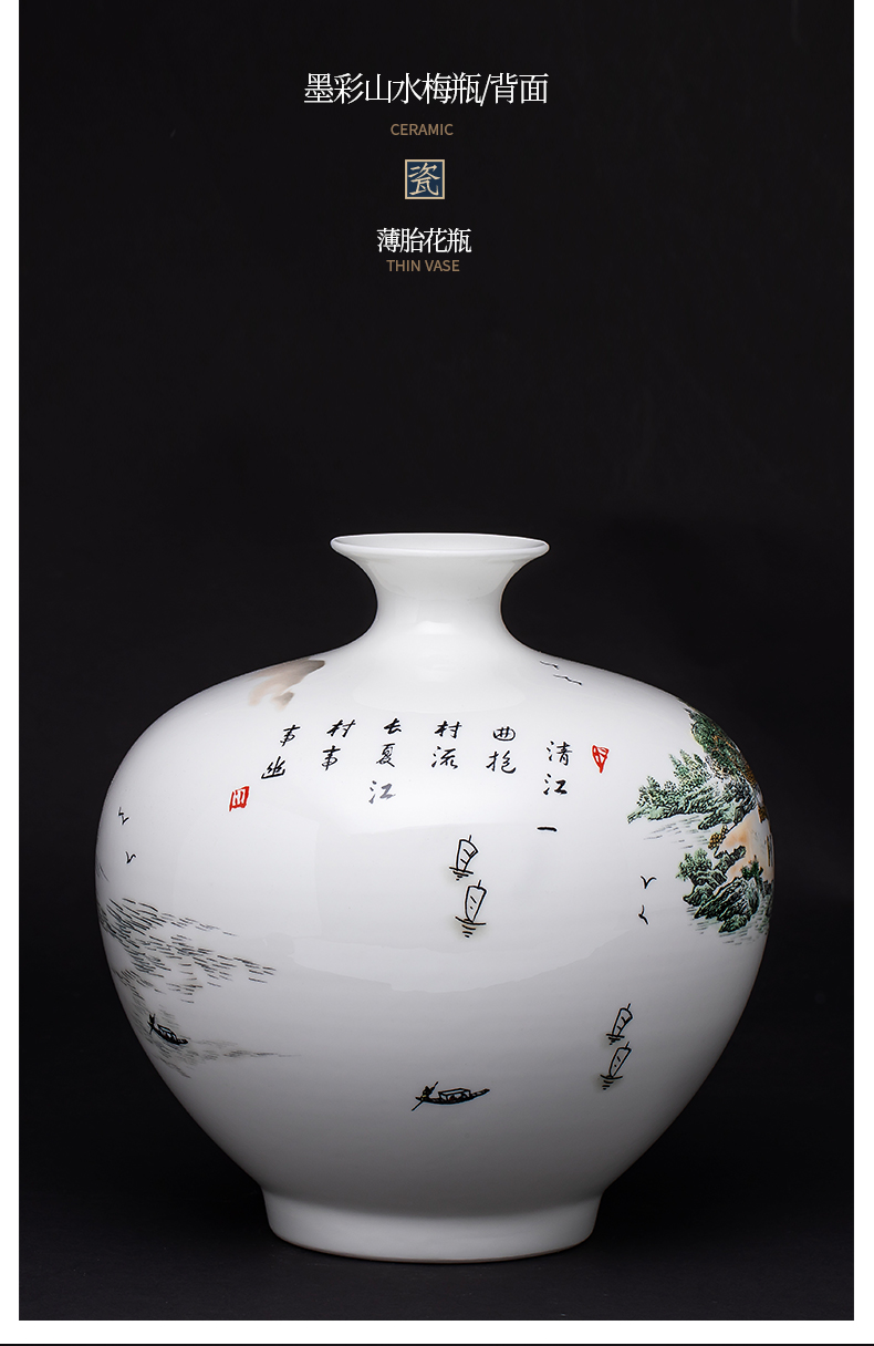 Blue and white porcelain vase furnishing articles of jingdezhen ceramics Chinese flower arranging rich ancient frame home decoration handicraft sitting room