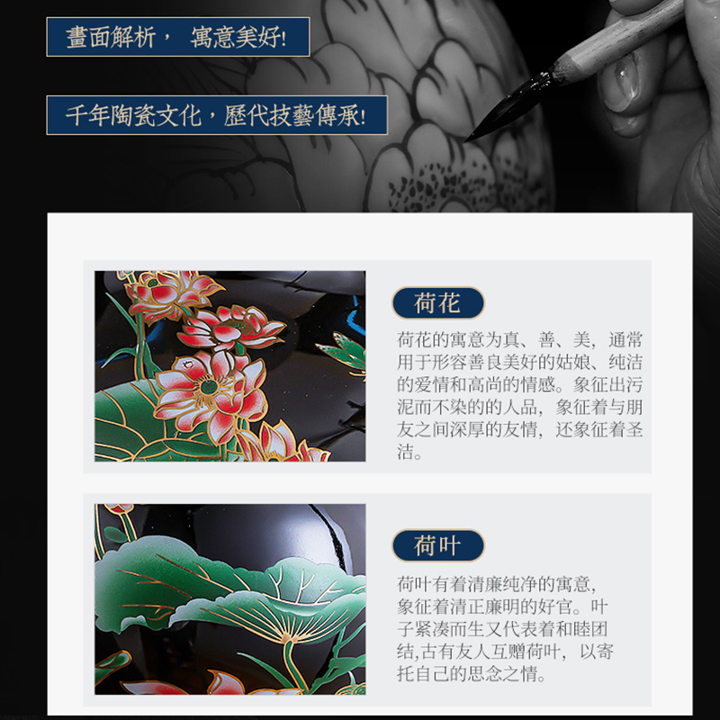Sharply jingdezhen ceramics glaze floret bottle furnishing articles dried flower arranging flowers sitting room of Chinese style household adornment TV ark