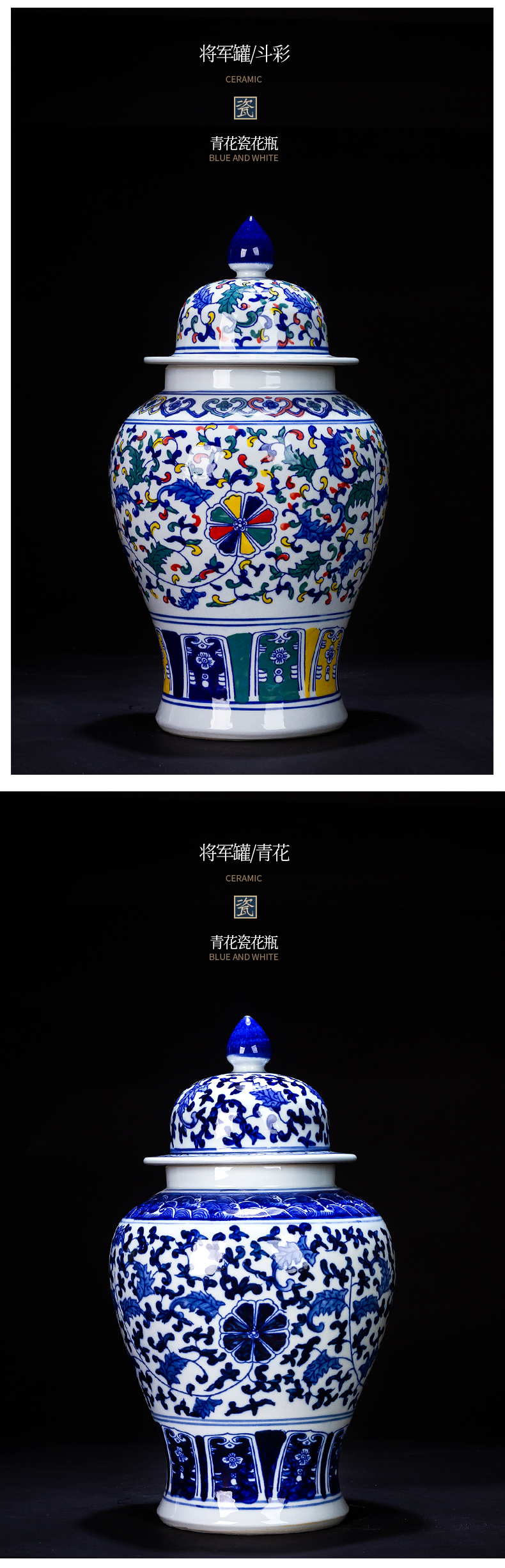 Jingdezhen ceramics antique hand - made bucket color blue and white porcelain vase furnishing articles of Chinese style household adornment flower arrangement sitting room