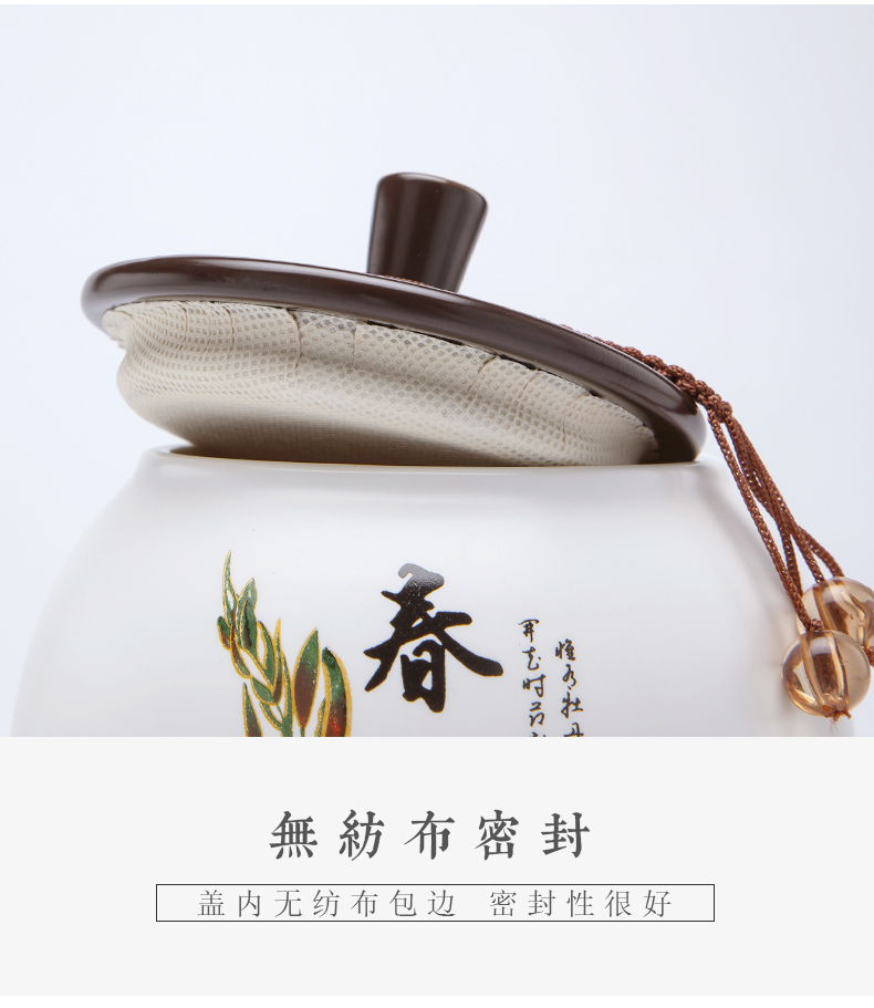 Jingdezhen ceramic famille rose tea pot of Chinese style household storage tank moistureproof with cover black tea, green tea POTS