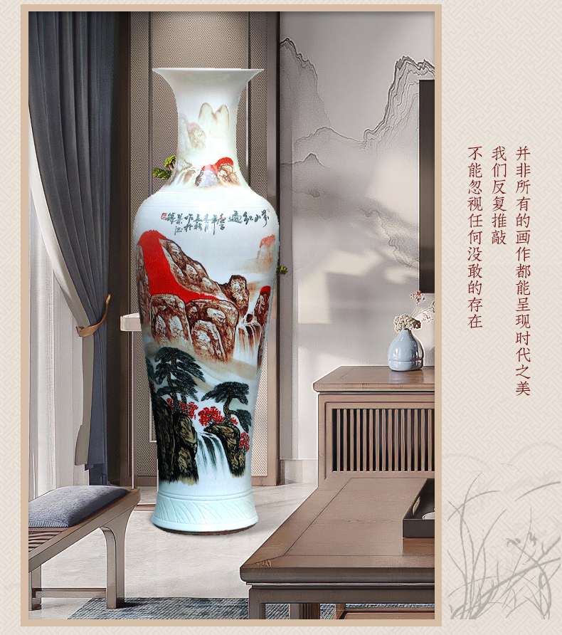 Jingdezhen ceramic hand - made much luck landing a big vase Chinese sitting room adornment is placed large opening gifts