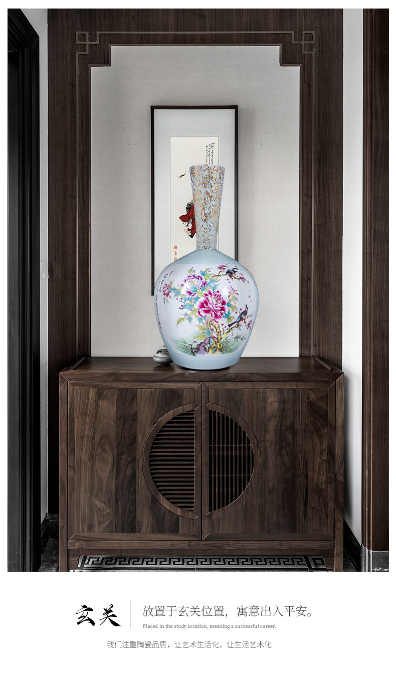 The Master of jingdezhen chinaware paint powder enamel vase furnishing articles of Chinese style home decoration sitting room porch flower arrangement