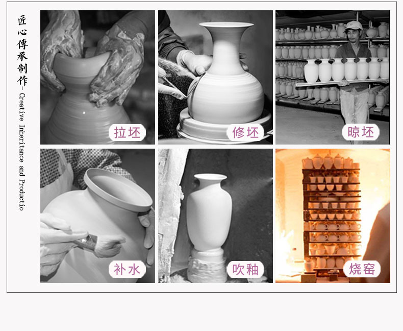 Jingdezhen ceramics floret bottle of flower arranging dried flower vase of porcelain of modern Chinese style household adornment sitting room ark, furnishing articles