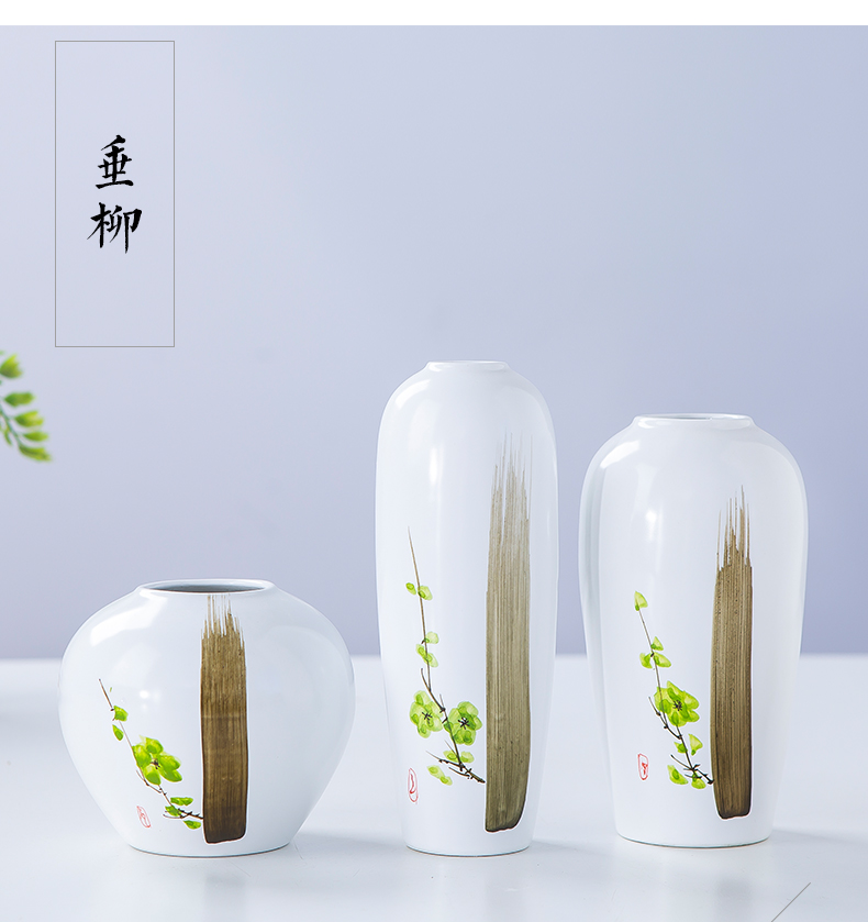 Jingdezhen ceramics new Chinese flower arranging floret bottle three - piece living room TV ark, home furnishing articles