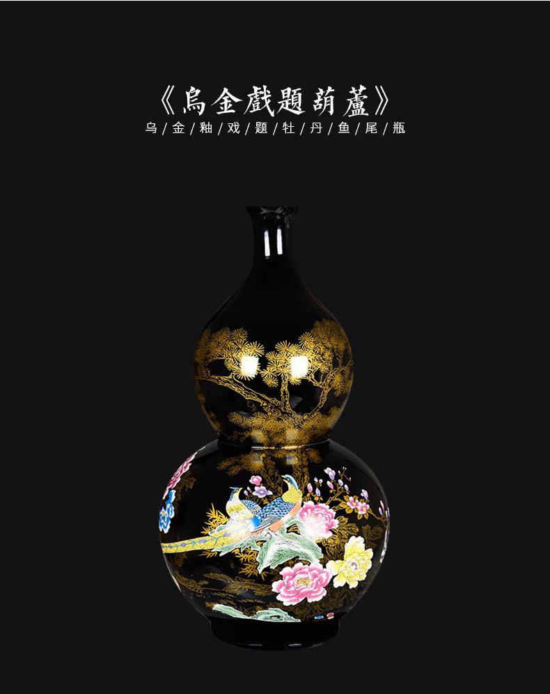 Jingdezhen chinaware big blue vase furnishing articles of Chinese style living room TV ark landed a large decorative arts and crafts