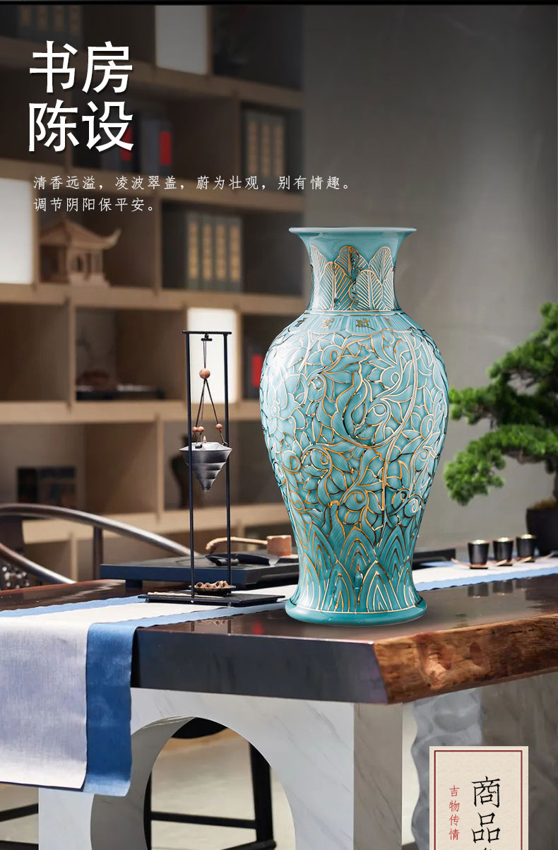 Jingdezhen ceramic hand - made paint vases, flower arranging new Chinese style living room rich ancient frame furnishing articles home decorative arts and crafts
