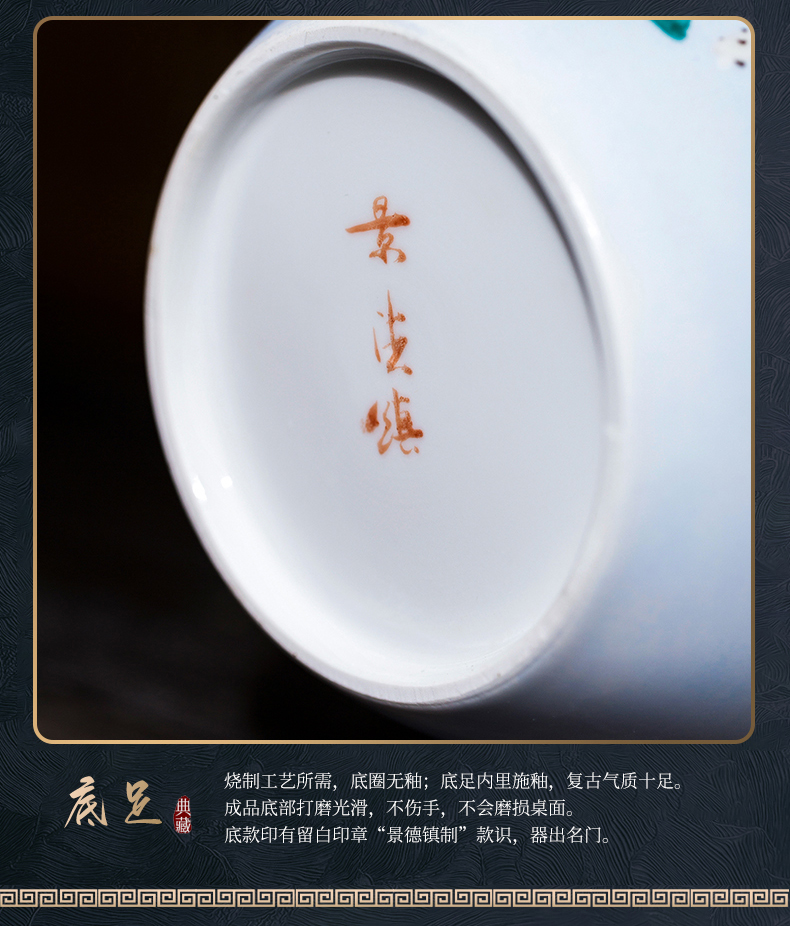 The Master of jingdezhen ceramic hand - made enamel vase of new Chinese style furnishing articles sitting room adornment handicraft carving knife clay