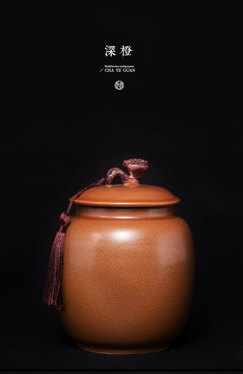 Jingdezhen ceramic up caddy fixings restoring ancient ways with cover Chinese style household furnishing articles moisture storage jar sealing tea storehouse