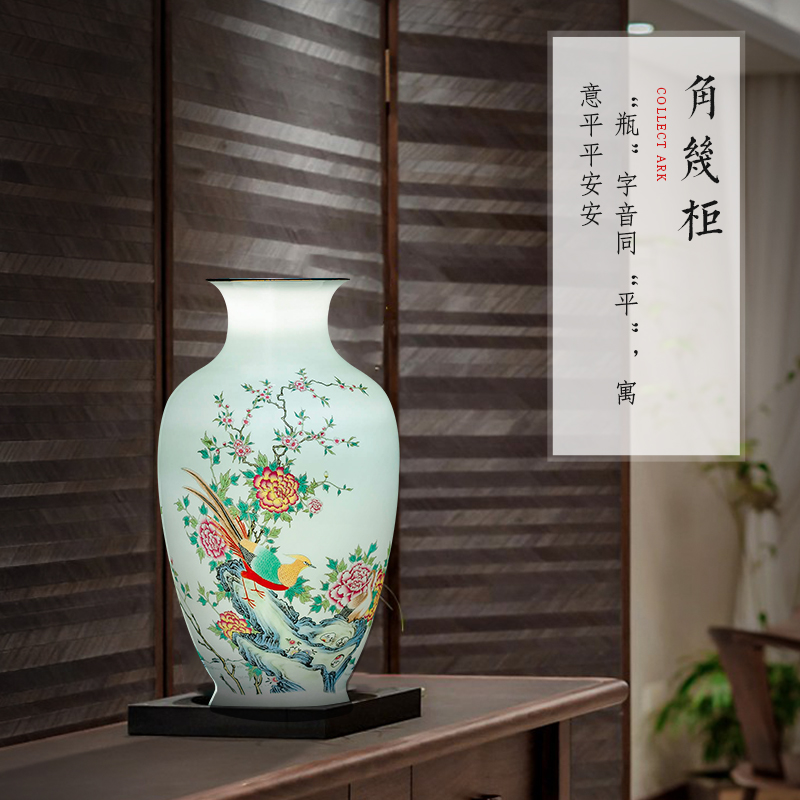 Jingdezhen ceramic hand - made thin foetus vase of new Chinese style living room TV cabinet flower arranging porcelain home decoration furnishing articles