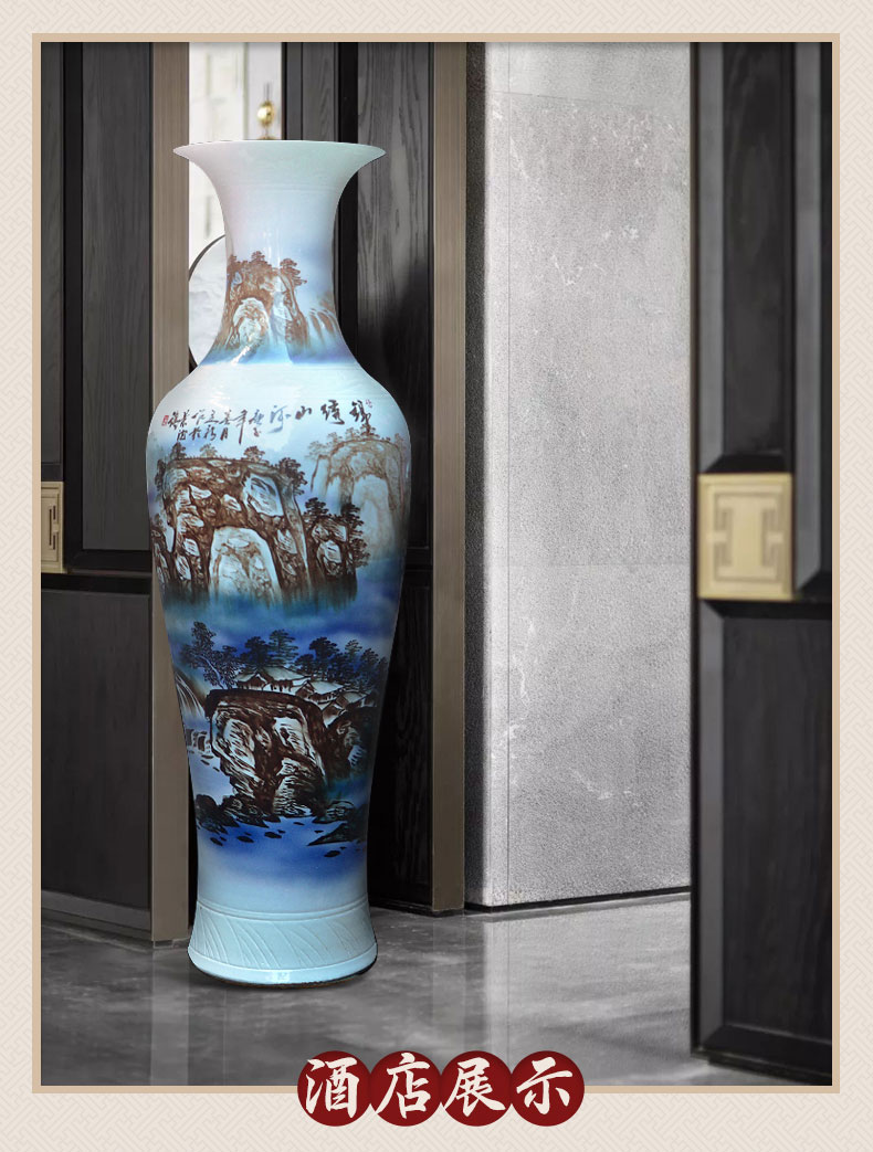 Jingdezhen ceramics of large vases, hand - made hotel opening gifts sitting room place of blue and white porcelain household act the role ofing is tasted