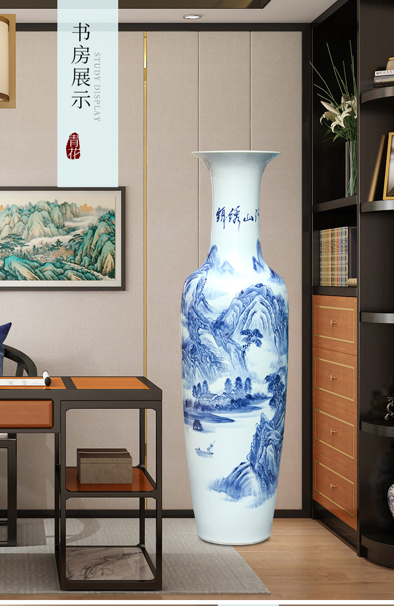 Jingdezhen ceramics hand - made porcelain vase of large Chinese style living room the opened flower arrangement home decoration company