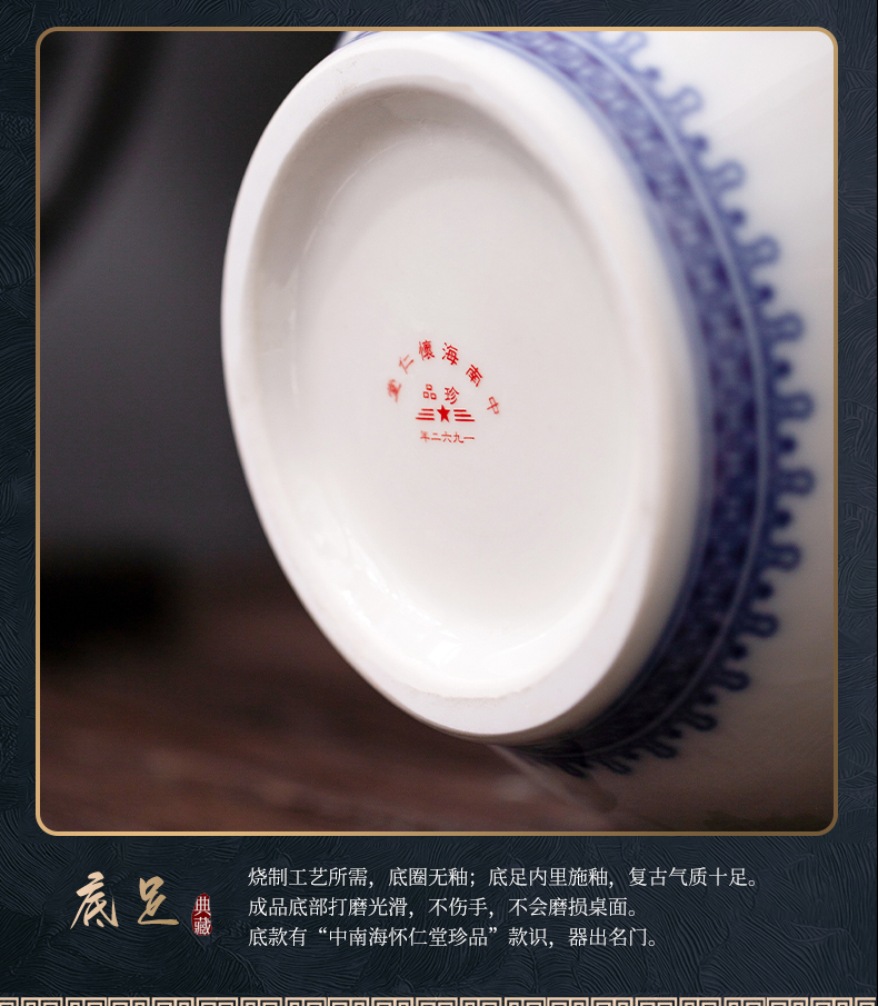 Pearls of jingdezhen ceramics glaze furnishing articles hand - made vases, flower arranging new Chinese TV ark, sitting room adornment handicraft