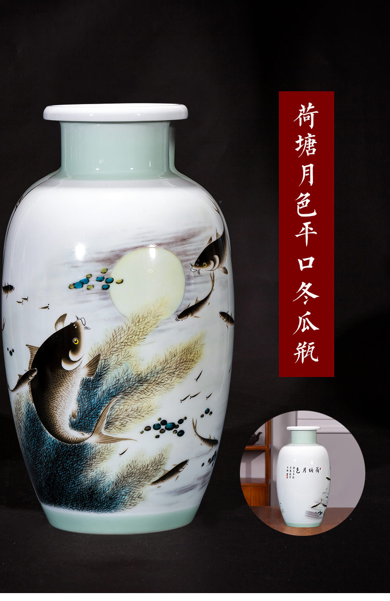 Jingdezhen ceramics vase furnishing articles Chinese style is I sitting room flower arranging household contracted TV ark adornment ornament