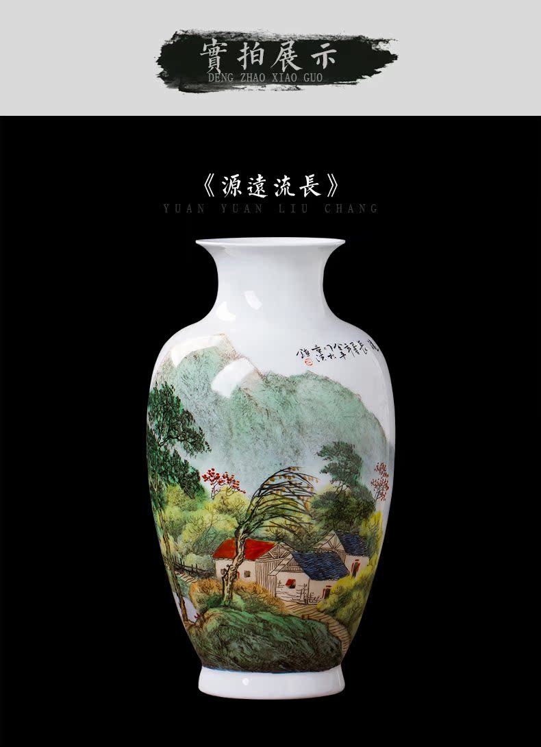 The Master of jingdezhen ceramics hand - made vases three - piece furnishing articles of Chinese style living room porch home decoration flower arrangement