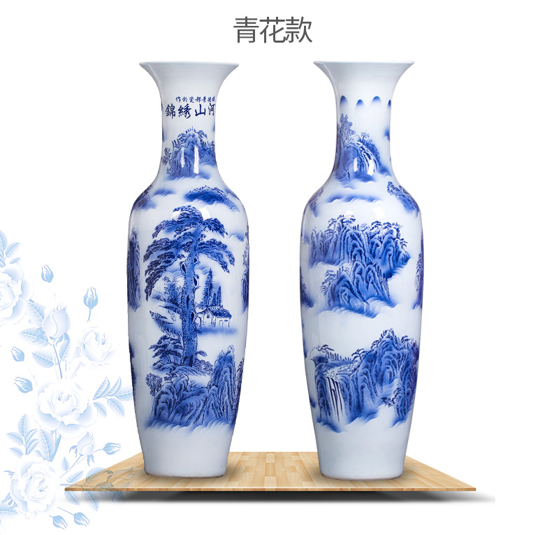 Chinese blue and white porcelain of jingdezhen ceramics of large vase furnishing articles sitting room adornment to heavy large hotel