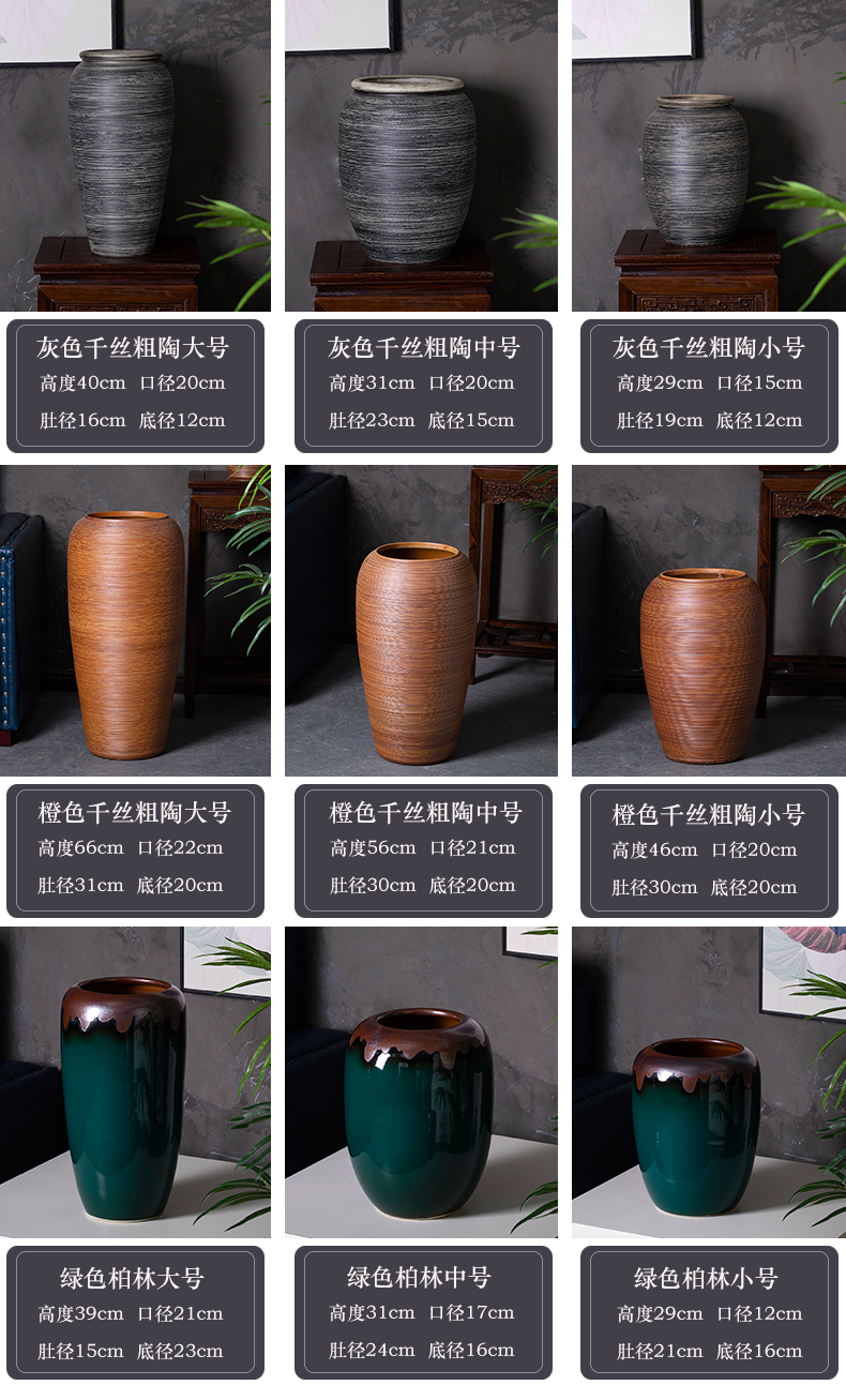 Jingdezhen ceramic vase large landing place, sitting room of I and contracted dry flower adornment to heavy European arranging flowers