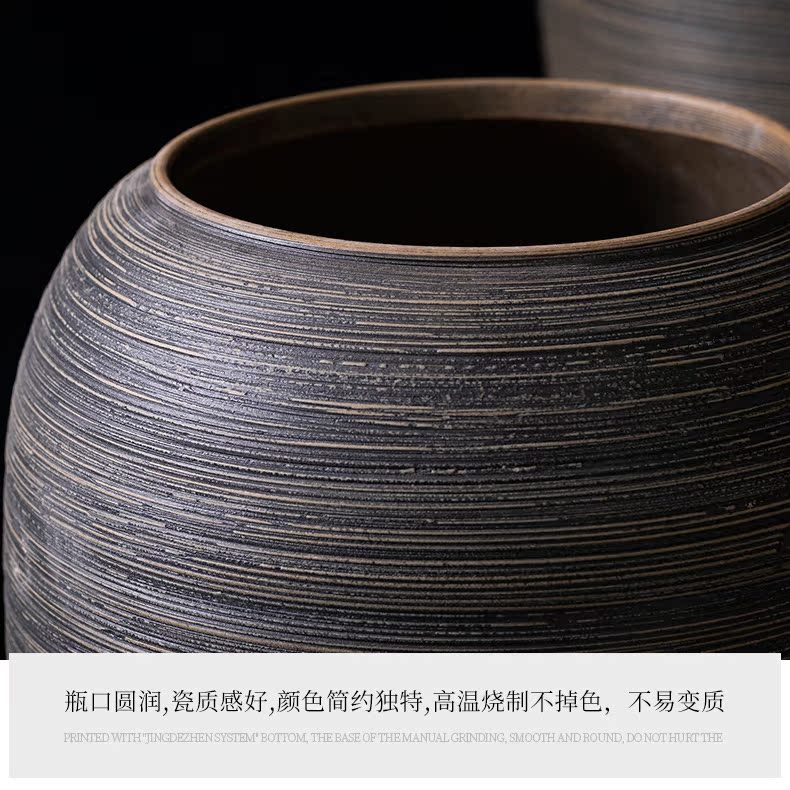 Jingdezhen ceramic vase large landing place, sitting room of I and contracted dry flower adornment to heavy European arranging flowers