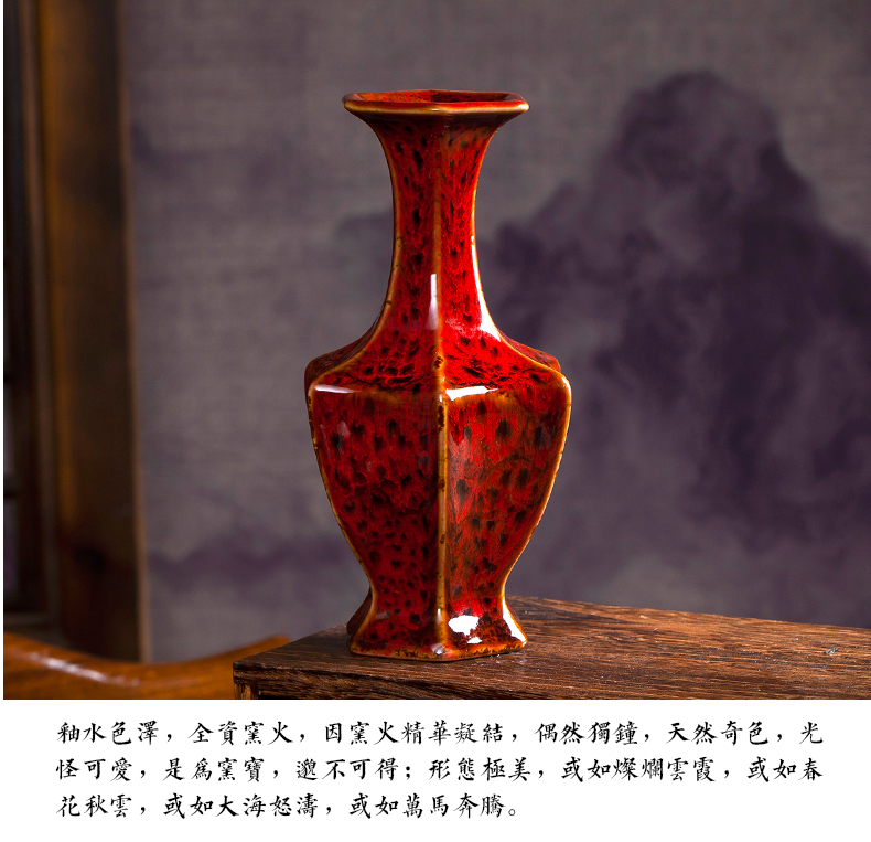 Archaize of jingdezhen ceramics up vase small place, dry flower, flower arranging Chinese style restoring ancient ways is the sitting room decoration