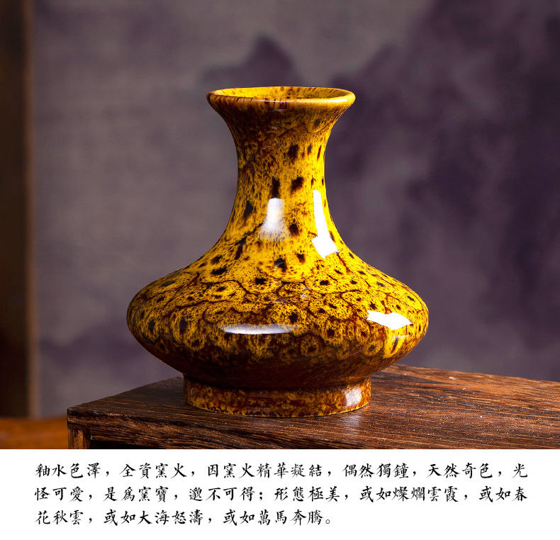 Archaize of jingdezhen ceramics up vase small place, dry flower, flower arranging Chinese style restoring ancient ways is the sitting room decoration